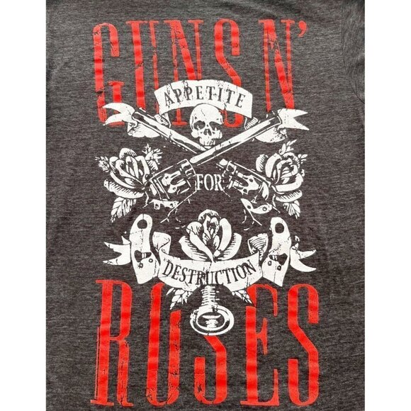 Guns N' Roses APPETITE FOR DESTRUCTION  Men’s/Unisex Sz S Gray Band Tee Shirt - Picture 5 of 6